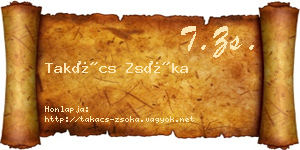 Takács Zsóka névjegykártya