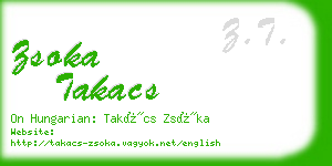 zsoka takacs business card